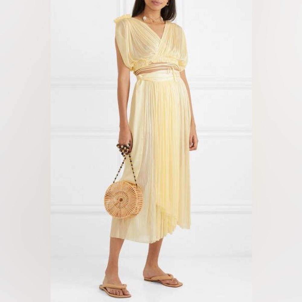 Gorgeous Elena Makri Silk Yellow Set